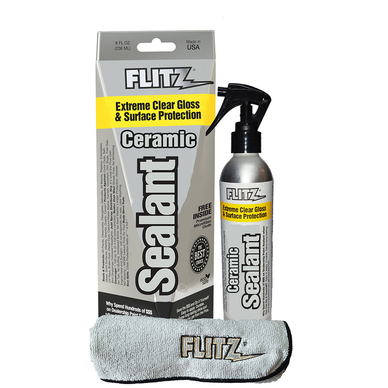 Flitz Ceramic Sealant Spray Bottle w-Microfiber Polishing Cloth - 236ml-8oz