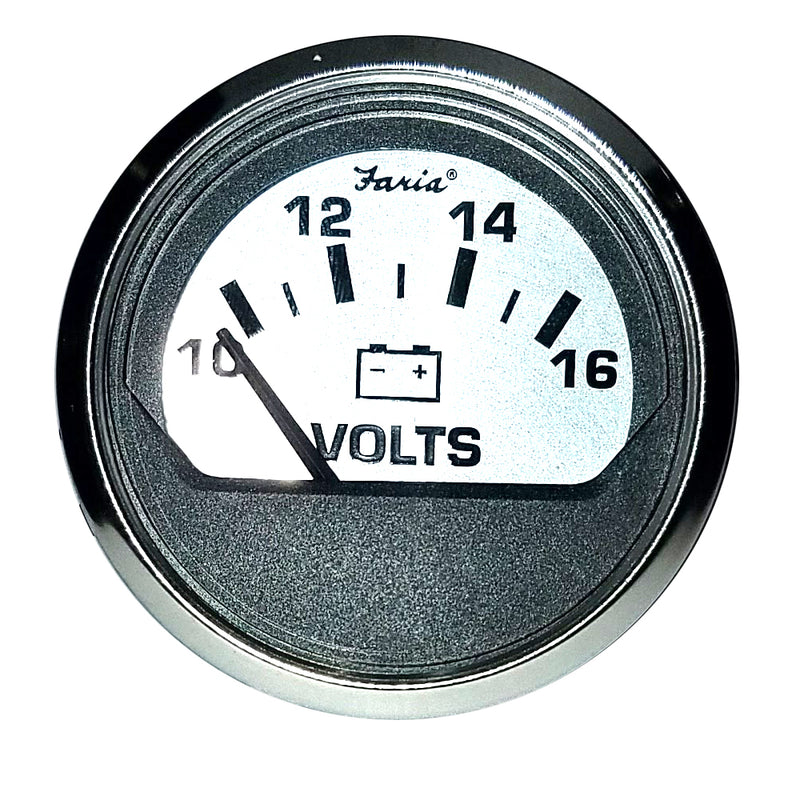 Faria Spun Silver 2" Voltmeter