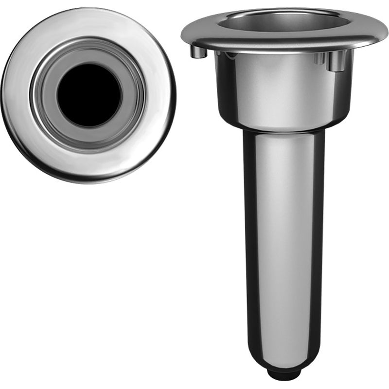 Mate Series Elite Screwless Stainless Steel 0° Rod & Cup Holder - Drain - Round Top