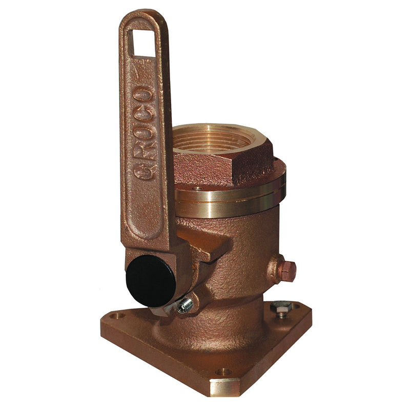 GROCO 3-4" Bronze Flanged Full Flow Seacock