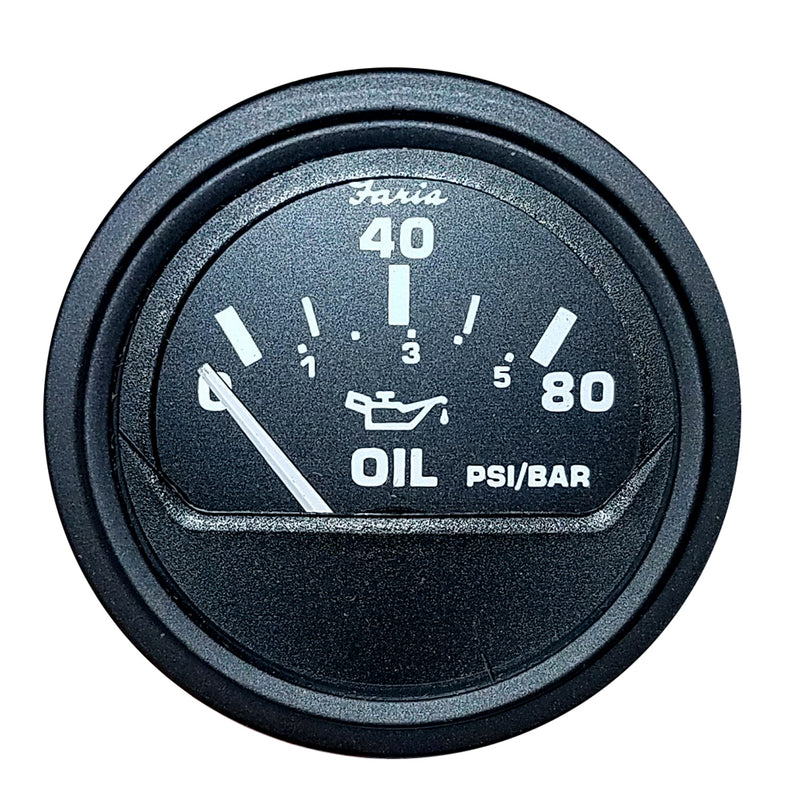 Faria Heavy-Duty 2" Oil Pressure Gauge (80PSI) - Black