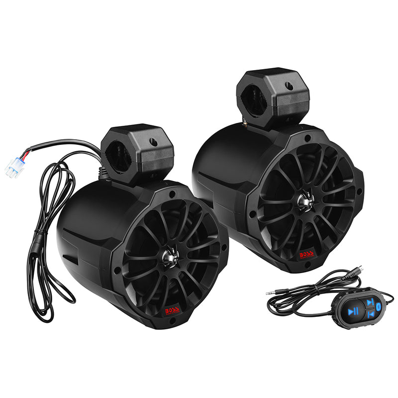 Boss Audio 6.5" B62ABT Amplified Waketower Speakers - Matte Black - 750W