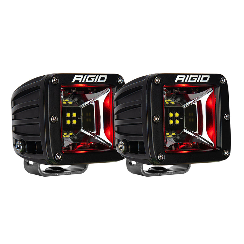 RIGID Industries Radiance Scene Lights - Surface Mount Pair - Black w-Red LED Backlight