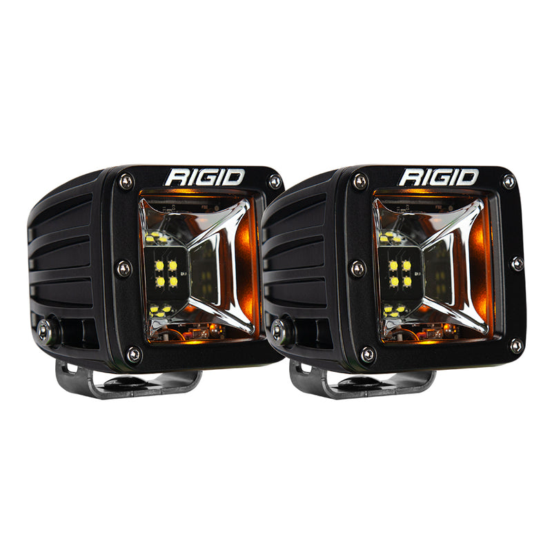 RIGID Industries Radiance Scene Lights - Surface Mount Pair - Black w-Amber LED Backlights