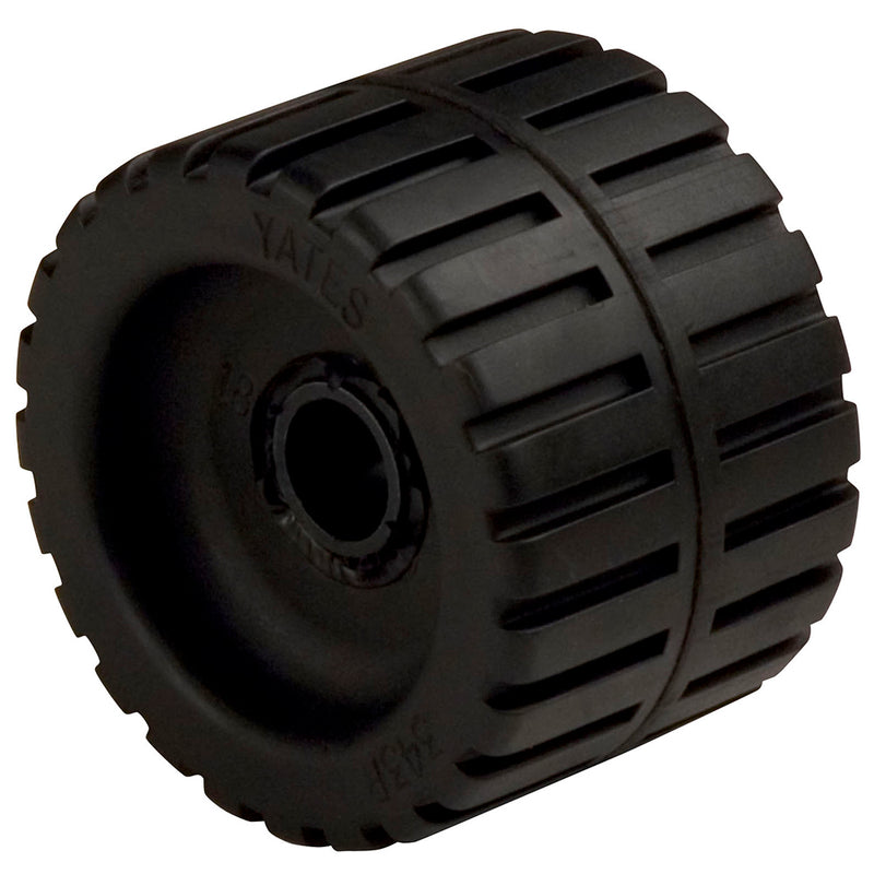 C.E. Smith Ribbed Wobble Roller 4-3-8" - 3-4"ID w-Bushing Black