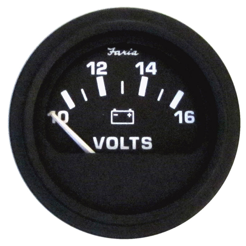 Faria 2" Heavy-Duty Voltmeter (10-16 VDC) - Black