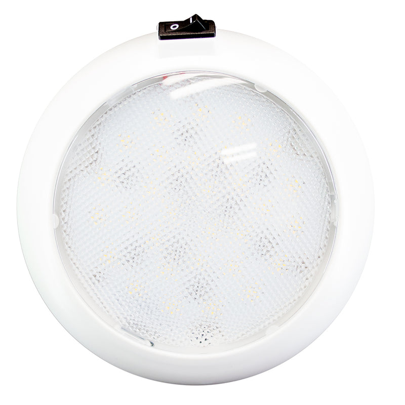 Innovative Lighting 5.5" Round Some Light - White-Red LED w-Switch - White Housing