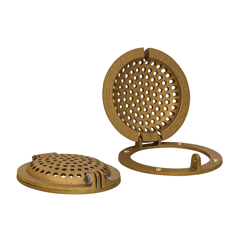 GROCO Bronze Round Hull Strainer w-Access Door f-Up To 4" Thru-Hull