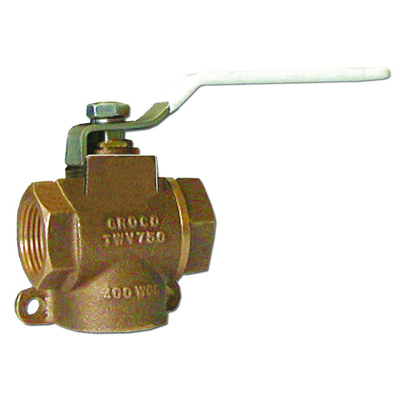 GROCO 3-4" NPT Bronze 3-Way Valve