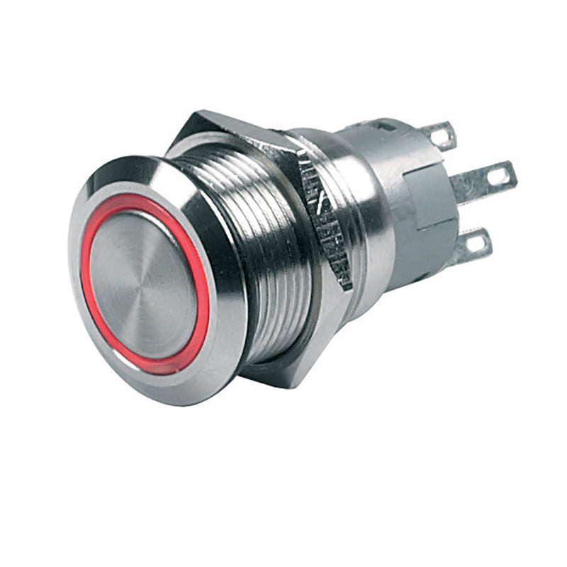 BEP Push-Button Switch 24V Momentary On-Off - Red LED