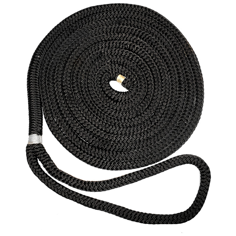 New England Ropes 3-8" X 25' Nylon Double Braid Dock Line - Black