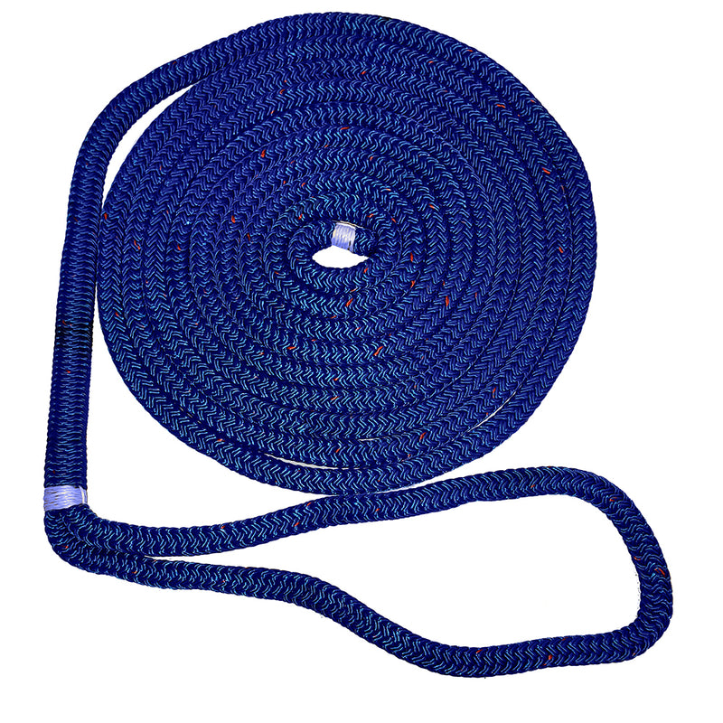 New England Ropes 3-8" X 15' Nylon Double Braid Dock Line - Blue w-Tracer