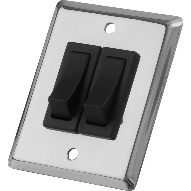 Sea-Dog Double Gang Wall Switch - Stainless Steel