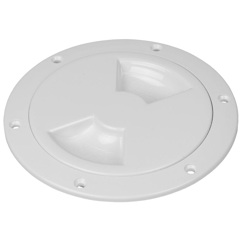 Sea-Dog Quarter-Turn Smooth Deck Plate w-Internal Collar - White - 4"