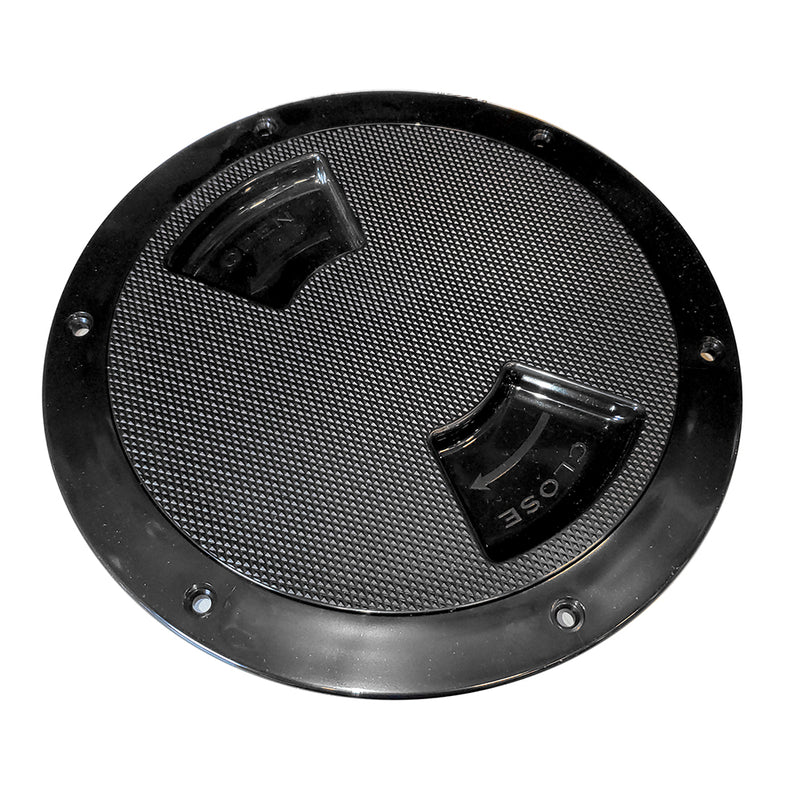 Sea-Dog Quarter-Turn Textured Deck Plate w-Internal Collar - Black - 5"