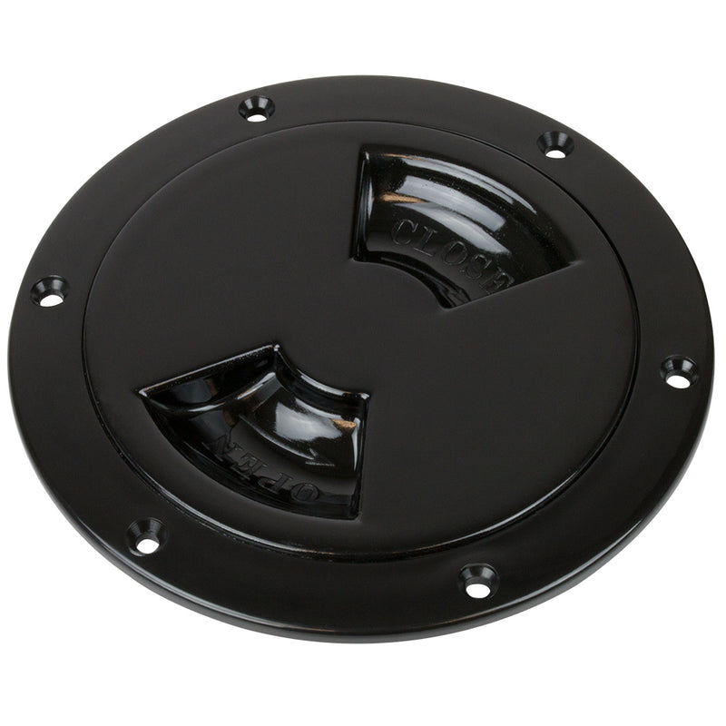 Sea-Dog Quarter-Turn Smooth Deck Plate w-Internal Collar - Black - 6"