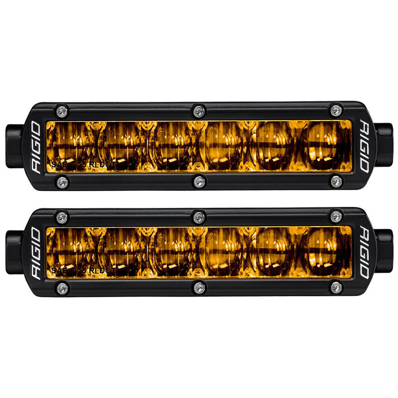 RIGID Industries 6" SR-Series SAE Compliant Fog Light - Black w-Yellow Light