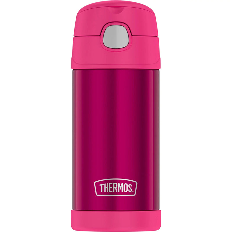 Thermos FUNtainer® Stainless Steel Insulated Pink Water Bottle w-Straw - 12oz