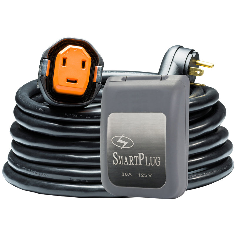 SmartPlug RV Kit 30 Amp 30' Dual Configuration Cordset - Black (SPX X Park Power) & Non Metallic Inlet - Gray