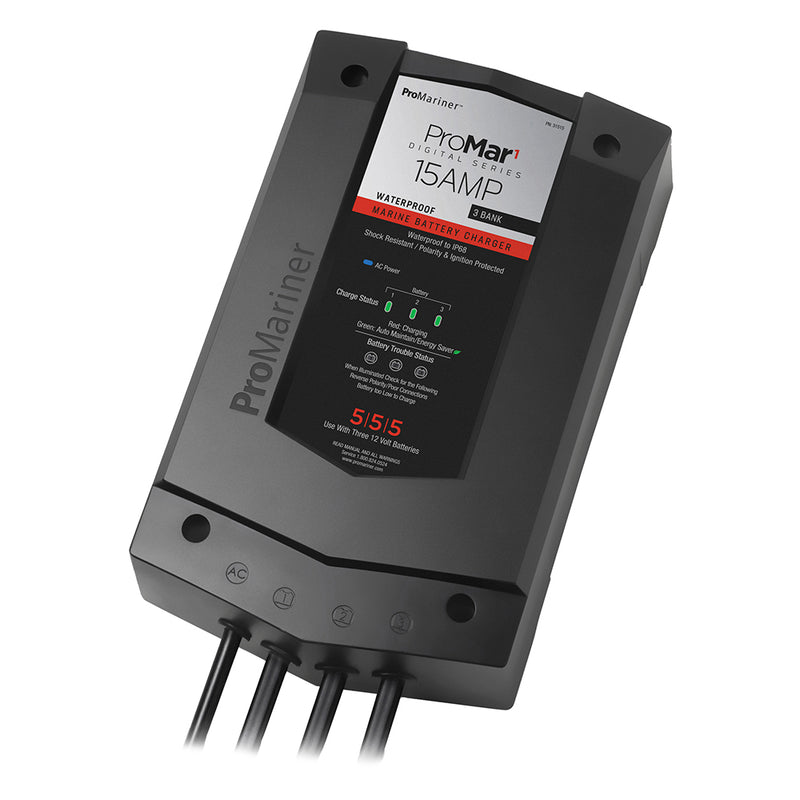 ProMariner ProMar1 DS Digital - 15 Amp - 3 Bank Charger