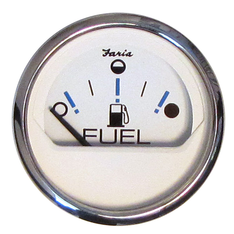 Faria Chesapeake White SS 2" Fuel Level Gauge - Metric (E-1-2-F)