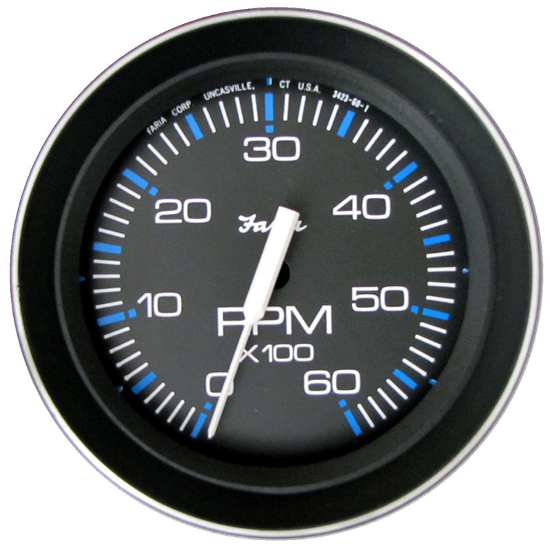 Faria Coral 4" Tachometer 6000 RPM (Gas) (Inboard and I-O)