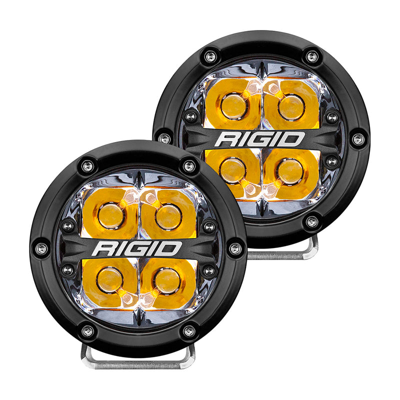 RIGID Industries 360-Series 4" LED Off-Road Spot Beam w-Amber Backlight - Black Housing