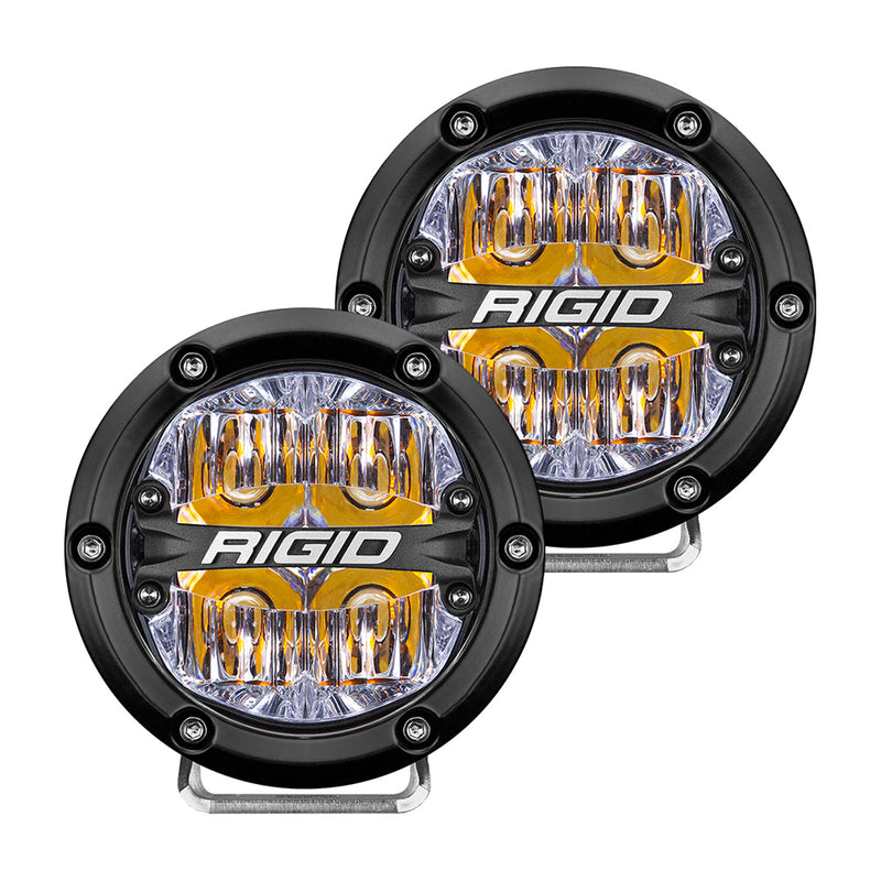 RIGID Industries 360-Series 4" LED Off-Road Fog Light Drive Beam w-Amber Backlight - Black Housing