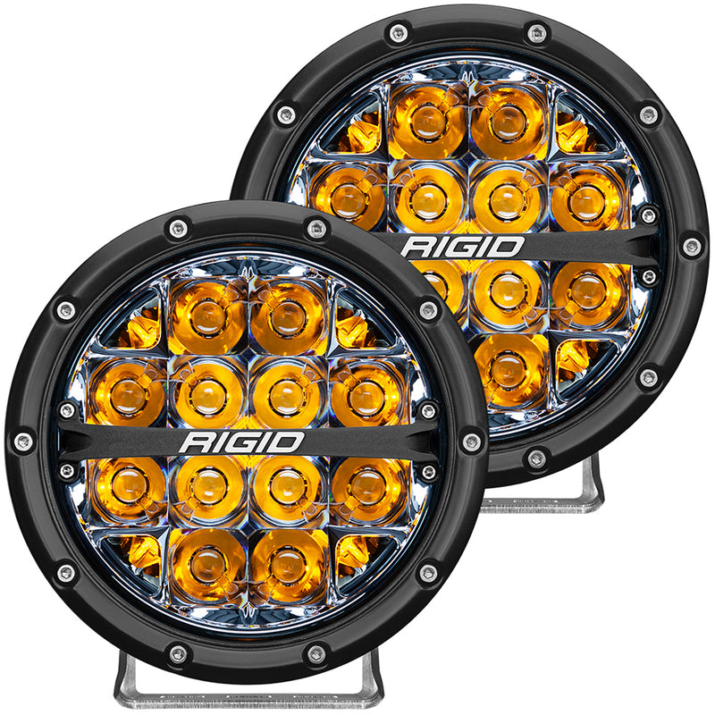 RIGID Industries 360-Series 6" LED Off-Road Fog Light Spot Beam w-Amber Backlight - Black Housing