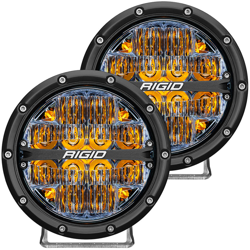 RIGID Industries 360-Series 6" LED Off-Road Fog Light Drive Beam w-Amber Backlight - Black Housing