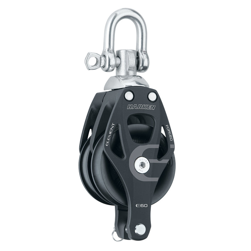 Harken 60mm Double Aluminum Element Block w-Swivel & Becket