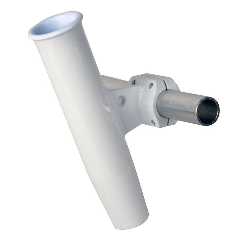 C. E. Smith Aluminum Horizontal Clamp-On Rod Holder 1-5-16" OD White - Powdercoat w-Sleeve