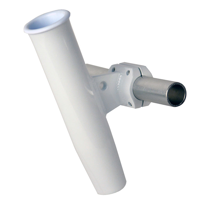 C.E. Smith Aluminum Horizontal Clamp-On Rod Holder 1.66" OD - White Powder Coated w-Sleeve