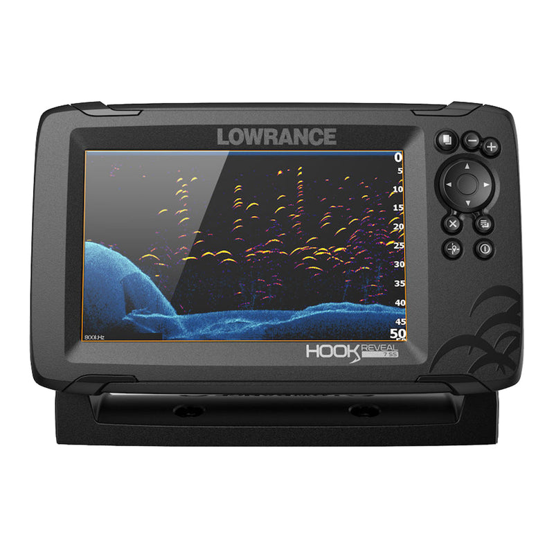 Lowrance HOOK Reveal 7 Chartplotter-Fishfinder w-SplitShot Transom Mount Transducer & US Inland Charts