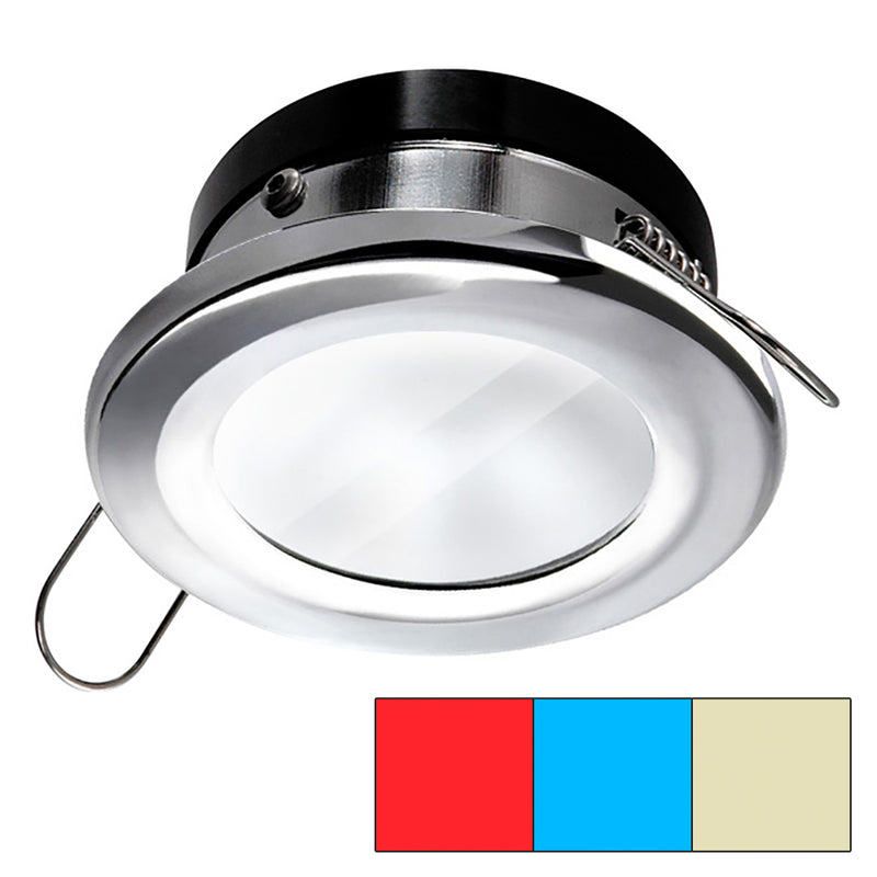 i2Systems Apeiron A1120 Spring Mount Light - Round - Red, Warm White & Blue - Polished Chrome