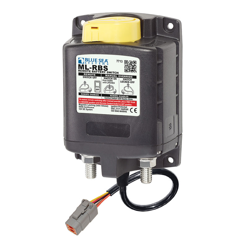 Blue Sea 7713100 ML-RBS Remote Battery Switch w-Manual Control Auto Release & Deutsch Connector - 12V