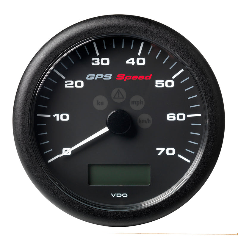 Veratron 4-1-4" (110MM) ViewLine GPS Speedometer 0-70 KNOTS-KMH-MPH - 8 to 16V Black Dial & Bezel