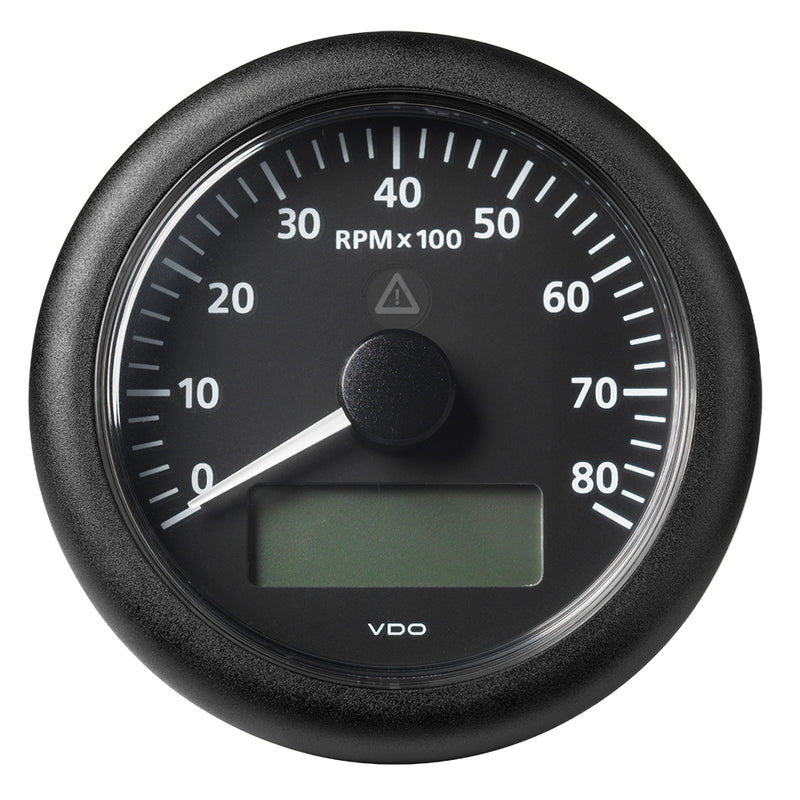 Veratron 3-3-8" (85MM) ViewLine Tachometer with Multi-Function Display - 0 to 8000 RPM - Black Dial & Bezel