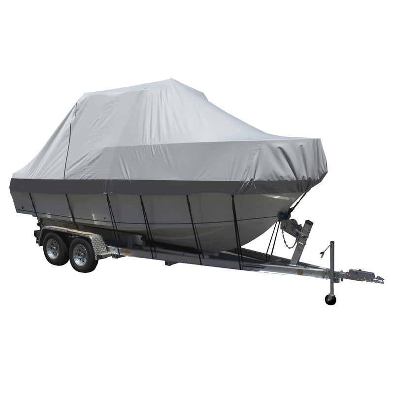 Carver Performance Poly-Guard Specialty Boat Cover f-23.5' Walk Around Cuddy & Center Console Boats - Grey