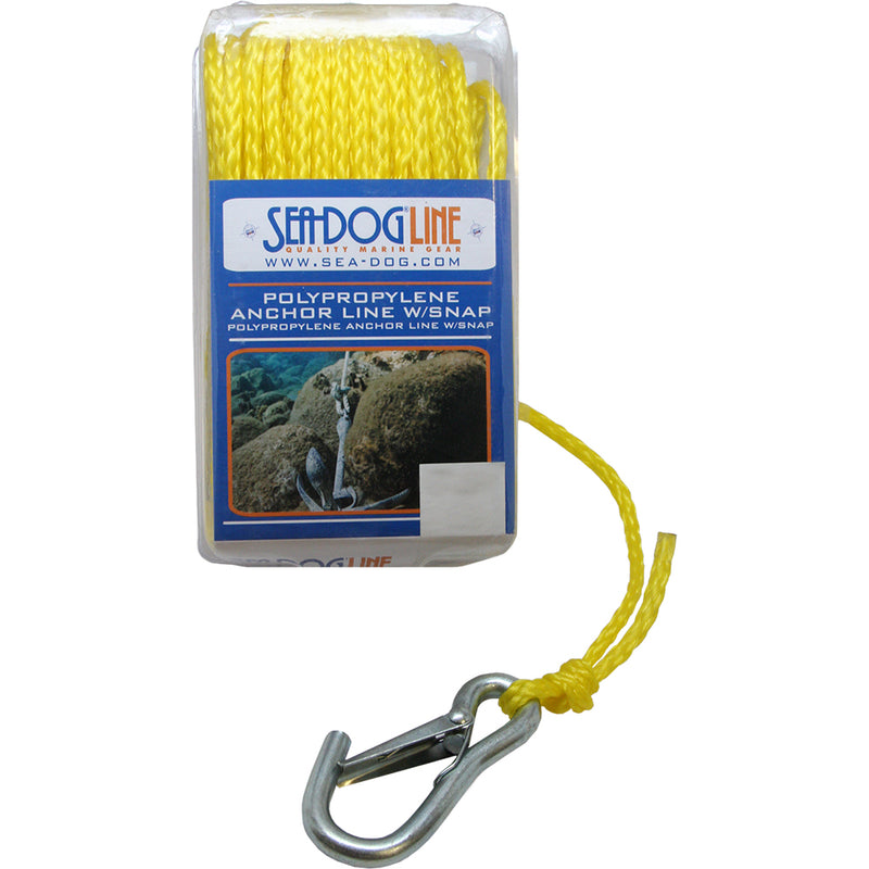 Sea-Dog Poly Pro Anchor Line w-Snap - 1-4" x 100' - Yellow