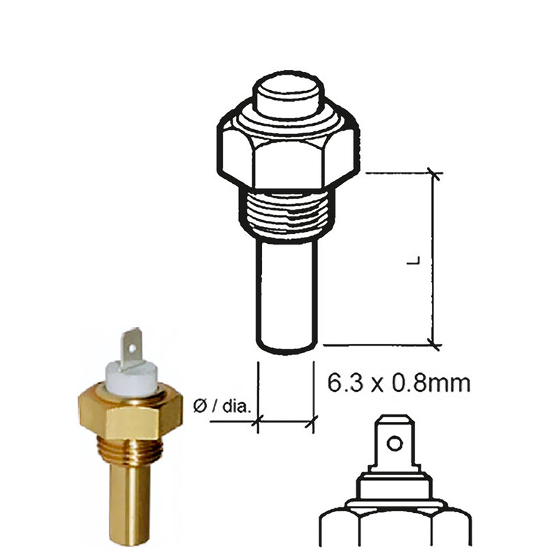 Veratron Coolant Temperature Sensor - 40°C to120°C - 3-8 -18 NPTF Thread