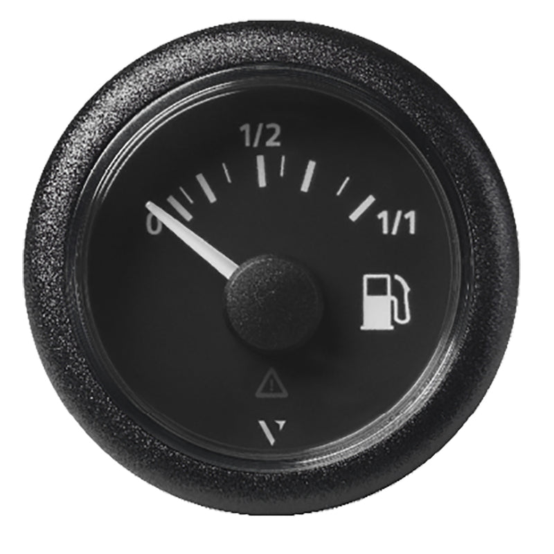 Veratron 52MM (2-1-16") ViewLine Fuel Level Gauge 0-1-1 - 3 to 180 OHM - Black Dial & Round Bezel