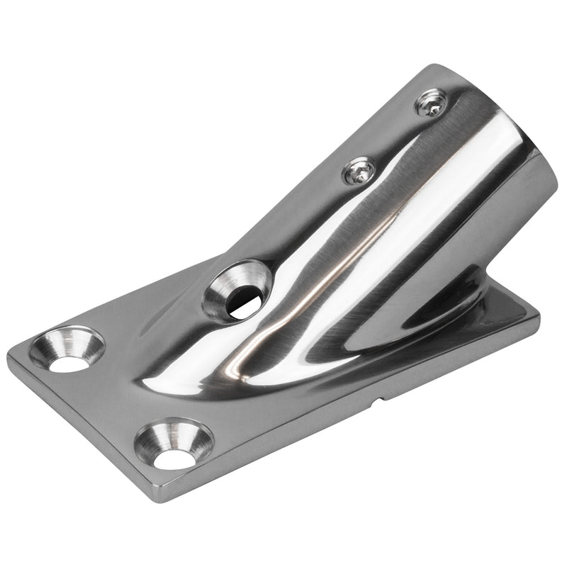 Sea-Dog Rail Base Fitting Rectangular Base 30° 316 Stainless Steel - 1-7-8" x 3-3-16" - 1" OD