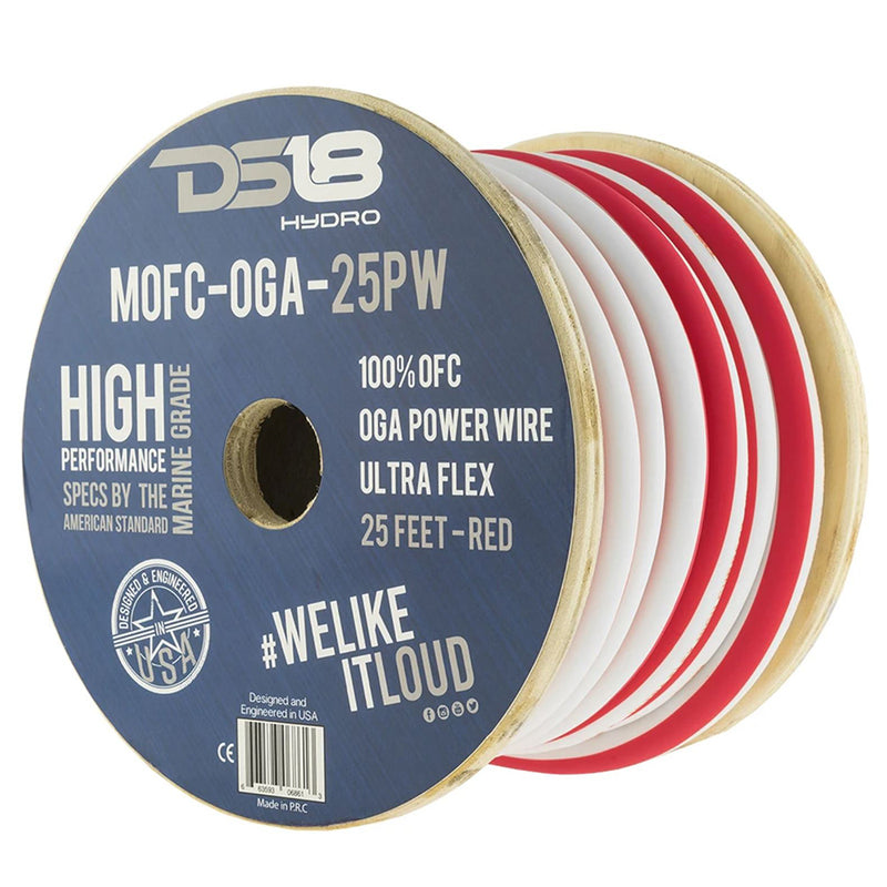 DS18 HYDRO Marine Grade OFC Power Wire 0 GA - 25' Roll