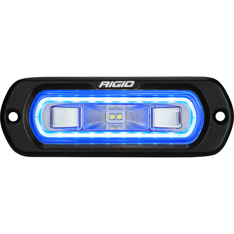 RIGID Industries SR-L Series Marine Spreader Light - Black Flush Mount - White Light w-Blue Halo