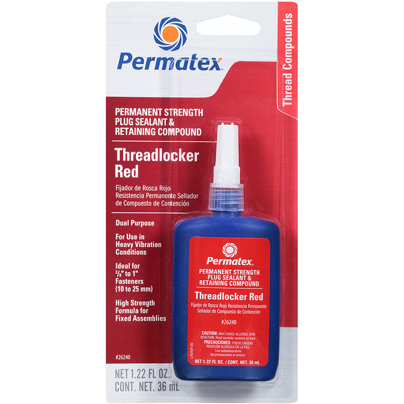 Permatex Permanent Strength Threadlocker RED & Cup-Core Plug Sealant Retaining Compound - 36ml