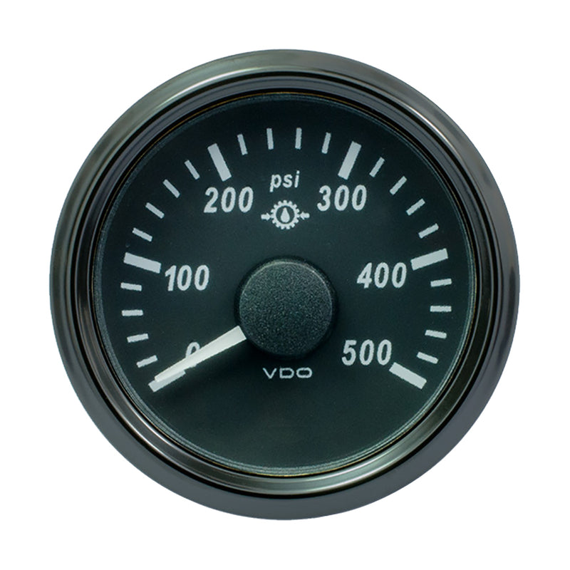 VDO SingleViu 52mm (2-1-16") Gear Pressure Gauge - 500 PSI - 0-4.5V