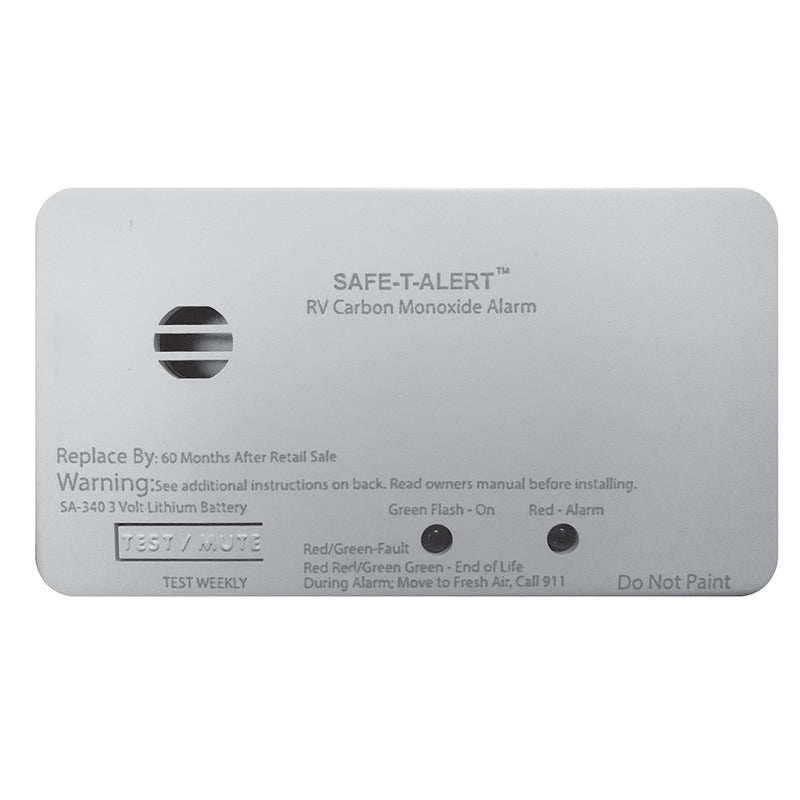 Safe-T-Alert SA-340 White RV-Marine Battery Powered CO2 Detector - Rectangle