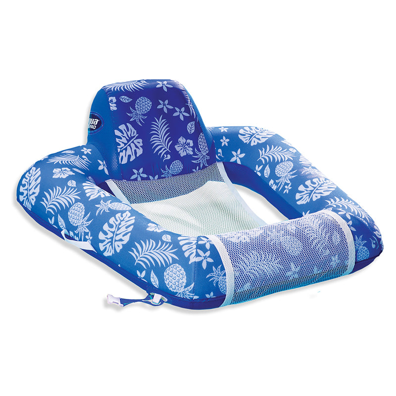 Aqua Leisure Supreme Zero Gravity Chair Hibiscus Pineapple Royal Blue w-Docking Attachment