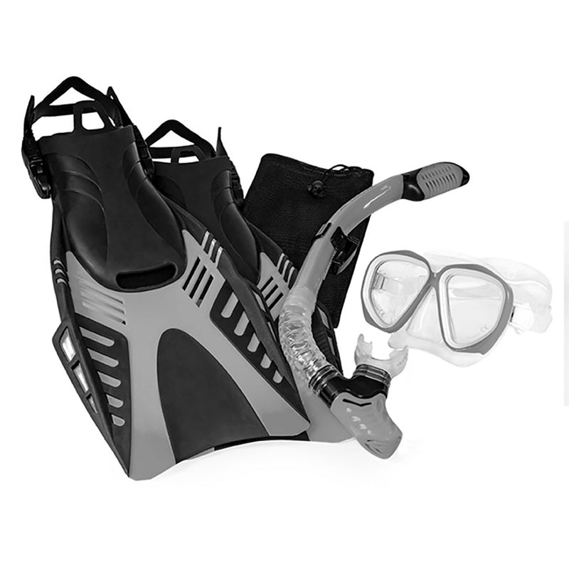 Aqua Leisure Dyna Adult 5-Piece Dive Set - Adult Size L-XL Men's 8.5-11.5-Ladies 9.5-12.5